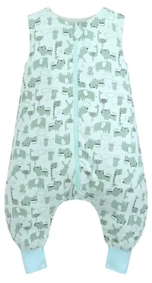 Image de Sac de couchage pour bébé avec pieds, 80 cm, 1 TOG, 100 % coton, sans manches, pour bébés