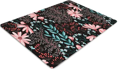 Obrázok produktu pre Podlahová ochranná podložka - Ochranná podložka pod stoličku - Podlahová podložka - 100x70 cm - Vintage kvety