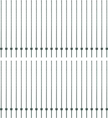 Immagine prodotto di vidaXL Palo di recinzione 44 pezzi Verde 200 cm acciaio