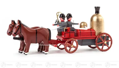 Produktbild von Miniatur Gespann Dampfspritze Höhe ca 4 cm NEU