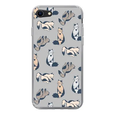 Produktbild von MuchoWow® Handyhülle Schutzhülle Hülle für iPhone SE 2022 Muster - Katze - Herz - Jungen - Mädchen - Kinder - Kind Silikon Softcase Handy Hülle - Schutzhülle