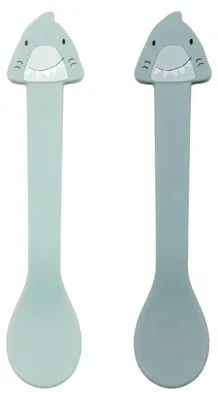 Produktbild von Trixie Silikon Kinderlöffel 2er-Pack Mr. Shark blau - rutschfest und BPA-frei