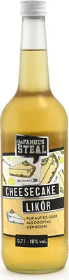 Produktbild von The Famous Steal Cheesecake Käsekuchenlikör Käsekuchenschnaps  Käsekuchen Shot 0,7l 18%vol.