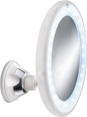 Image de Miroir cosmétique Flexy avec LED et grossissement 5x, blanc, 10462916