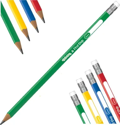 Produktbild von DREIECKSBLEISTIFT mit Radiergummi, Schule, zum Schreibenlernen, dünn, COLORINO HB