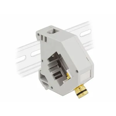 Produktbild von DeLOCK Hutschienenadapter mit Keystone Polklemme zu Polklemme, Grau, Weiß, Polklemme, Polklemme, Kunststoff, -40 - 85 °C, 60,1 mm