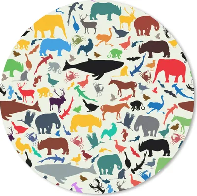 Produktbild von MuchoWow® Mauspad Mousepad Regenbogen - Tiere - Muster - Kinder 20x20 cm - Mousepads - Maus Mat - Pad - Mausunterlage - Schreibtischmatte
