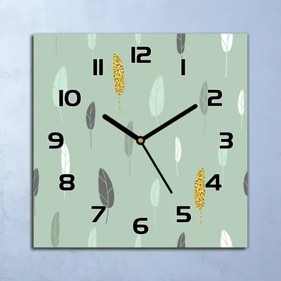 Produktbild von Wanduhr Echt-Glas-Küchenuhr Blatt graues Quarz Lautlos 30x30 Deko Bilder