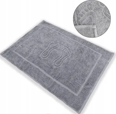 Produktbild von Badematte 50x70 cm Baumwolle grau – Hotel Fußmatte ROSA, weich & saugfähig