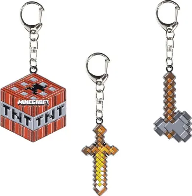 Produktbild von Minecraft Metal Pack Of Schlüsselanhänger 3 Einheiten Mehrfarbig Mehrfarbig One Size