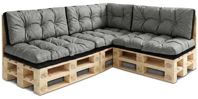 Produktbild von Palettenkissen Outdoor 7er Set Europaletten Palettensofa Palettenmöbel Grau