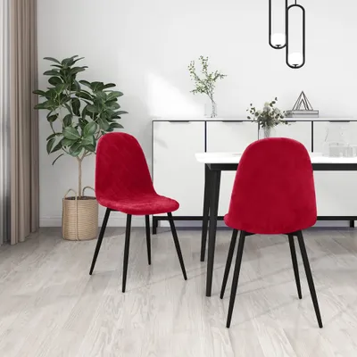 Produktbild von The Living Store Esszimmerstühle 2 Stk. Weinrot Samt