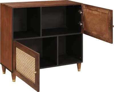 Produktbild von vidaXL Sideboard Braun 80 x 33.5 x 75 cm Rohr und massives Mangoholz