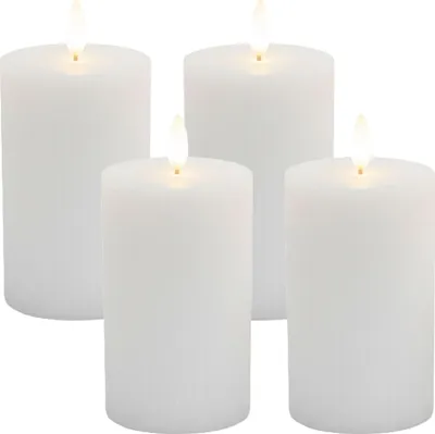 Zdjęcie produktu dla Świece woskowe LED, bezpłomieniowe, z migoczącym płomieniem, 4 sztuki