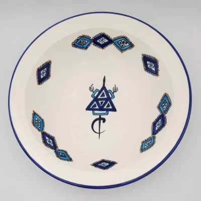 Image de Plat Tebsi Sahel bleu - D 33 cm