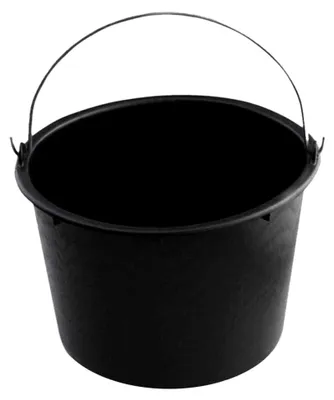 Produktbild von 10 x Baueimer 12 l Eimer Wassereimer schwarz Kübel Baukübel Putzeimer Mörteleimer Set 10 Stück