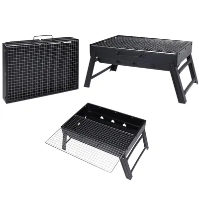 Immagine prodotto di Progarden Barbecue portatile a carbone pieghevole in metallo nero 29x43x23,5 cm