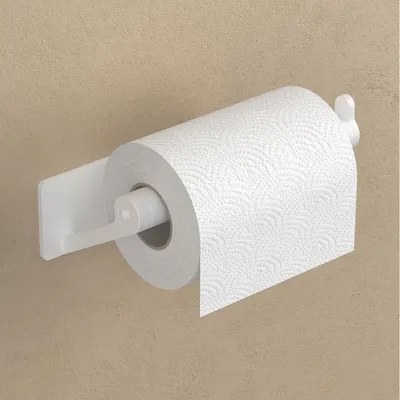 Produktbild von doporro Toilettenpapierhalter selbstklebend, Klopapierhalter aus Edelstahl ohne Bohren, Klorollenhalter für Badezimmer, Matt Weiß Lino-02