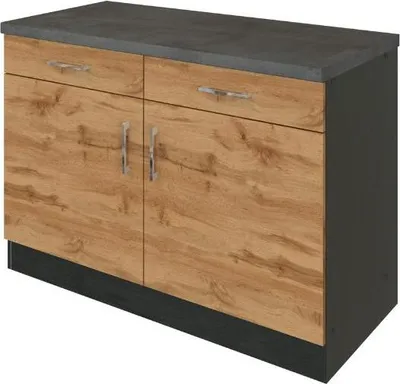 Obrázek produktu pro Kuchyňské skříňky spodní s dvířky Held Möbel Sorrento 100 x 60 x 86 cm dub světlý matný šedá matný