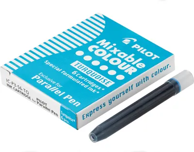 Produktbild von PILOT Parallel Pen Tintenpatronen 6er Set – für Kalligraphie, Farbe Türkis