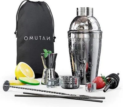 Produktbild von Famanu Cocktailset 8-teilig Edelstahl - Shaker, Mixwerkzeuge und Zubehör