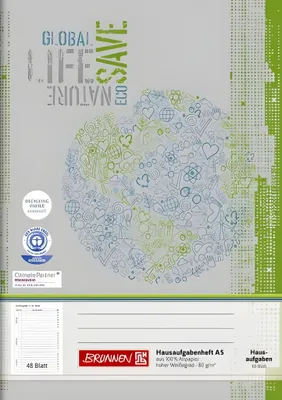 Produktbild von BRUNNEN Aufgabenheft A5 48 Blatt Recycling 104685401