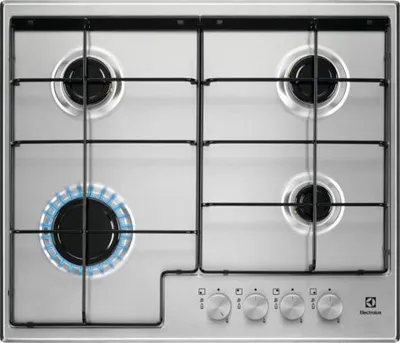 Immagine prodotto di Electrolux EGS6424X Piano Cottura da Incasso Acciaio Inossidabile Gas Quattro Fornelli Griglie in Piattina Smaltata