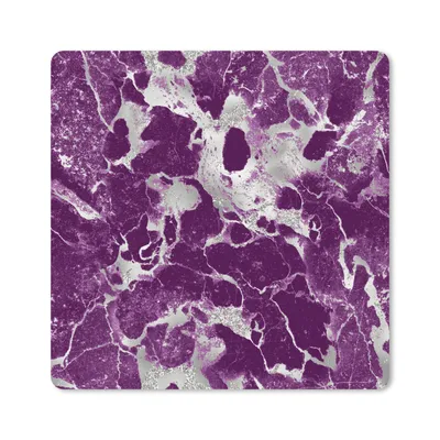 Produktbild von MuchoWow® Mauspad Mousepad Marmor - Glitter - Lila - Muster 20x20 cm - Mousepads - Maus Mat - Pad - Mausunterlage - Desk Mat - Bureauartikeln