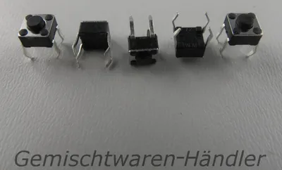 Produktbild von 5x Mikrotaster Mikroschalter AUS-(EIN) 6 x 6 x 5 mm 0,05A-12V Drucktaster mini