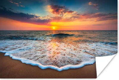 Produktbild von MuchoWow® Poster Strand - Meer - Sonnenuntergang 60x40 cm - Schlafzimmerdekoration