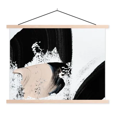 Produktbild von MuchoWow® Textilposter Malerei - Abstrakt - Design 120x90 cm mit holzfarbenen Rahmen - Magnetisch