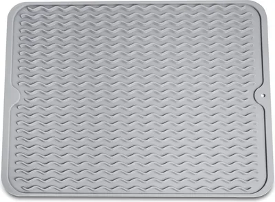 Produktbild von RUBBERNECK Hitzebeständige Abtropfmatte aus Silikon, hellgrau, 40x45 cm