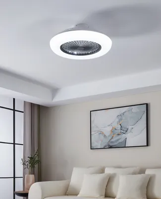 Obrázok produktu pre Eglo 35144 SAYULITA-L LED trojitý ventilátor 3x12,6W Ø550mm biela sivá mliečna regulovateľná farba svetla stmievateľná