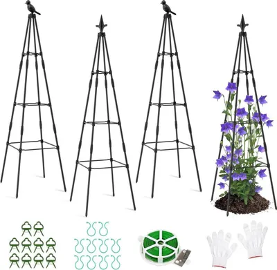 Obrázek produktu pro Sada 4 obelisků 120 cm pro popínavé rostliny a květiny