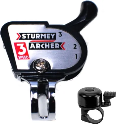 Produktbild von Sturmey Archer Klickschalter Fahrradschaltung Schalthebel 3-Gang inkl. Fahrradklingel