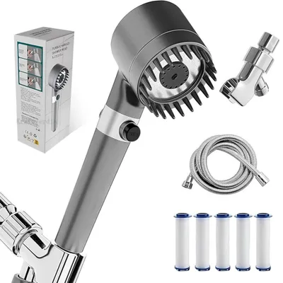 Produktbild von Hochdruck-Dusche mit Filter – Hand- & Regenduschkopf 3 Strahlarten & Wasserstopp