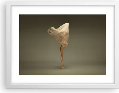 Produktbild von Gerahmtes Poster - Weißer Rahmen - Ballerina Figur Tanzen - 40x30 cm - Wand Bild - Wanddeko - Wandbilder - Kunstposter - Wandposter - Bilderrahmen - Bilder - Kunstdruck - P2WAA40x30-4715