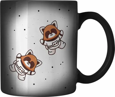 Produktbild von Trendation - Roter Panda Farbwechsel Zauber-Tasse Galaxie Kinder Geschenkidee für Jungs Mädchen Lustige Grafik (Schwarz)
