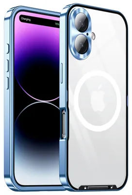 Obrázok produktu pre Pre Apple iPhone 16 Magnetic Magsafe Metal Design Protective Case Cover Blue