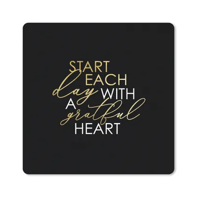 Produktbild von MuchoWow® Mauspad Mousepad Zitat - Herz - Gold - Schwarz 20x20 cm - Mousepads - Maus Mat - Pad - Mausunterlage - Desk Mat - Bureauartikeln