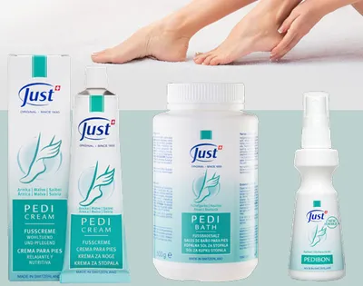 Obrázok produktu pre Just Pedi Care Sada na nohy - Sprej na nohy - Krém na nohy - Kúpeľ na nohy