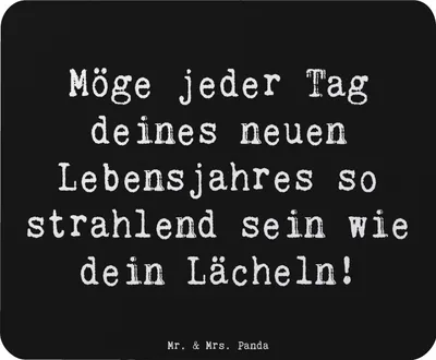 Produktbild von Mr. & Mrs. Panda Mauspad Spruch 80. Geburtstag Freude - Schwarz - Geschenk, Mouse Pad, mausteppich, Liebe, achtzigster, besonderen Anlass, mousematte, Alter, strahlend