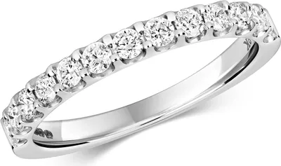 Produktbild von 9 Karat (375) Weißgold Halb Eternity Damen - Diamant Ring Brillant-Schliff 0.52 Karat H - I1, 54 (17.2); TRS2981RSN