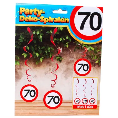 Produktbild von 3 Stück Geburtstag Party Spirale 70 Jahre Deko Geburtstags Dekoration