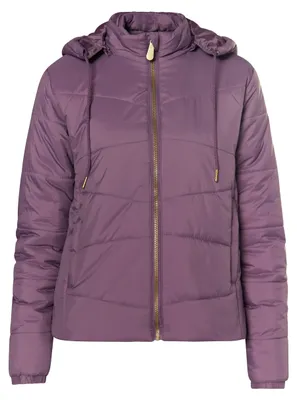 Produktbild von Sportliche Damen Jacke lila Größe M mit abnehmbarer Kapuze, leicht wattiert