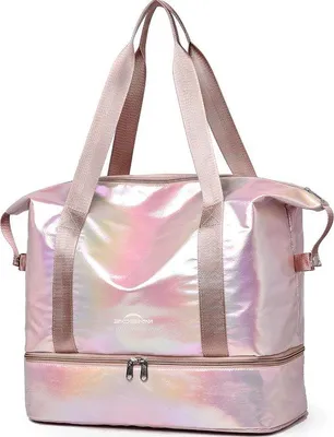 Produktbild von Kleine Sporttas für Frauen, 36 Liter, rote Reisetasche mit Schuhfach und Feuchtbeutel
