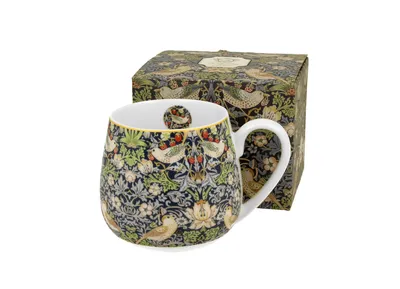 Produktbild von DUO ART GALLERY Fassbecher 430 ml STRAWBERRY THIEF BLUE New Bone China Porzellan