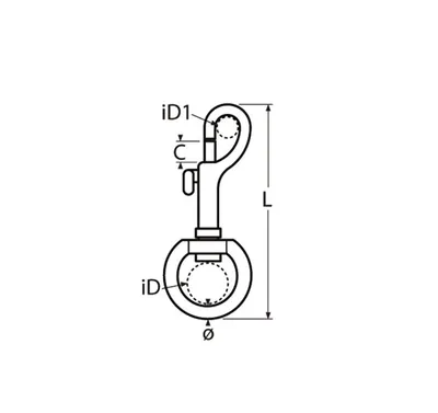 Produktbild von Wirbelkarabiner 120mm, Edelstahl A4