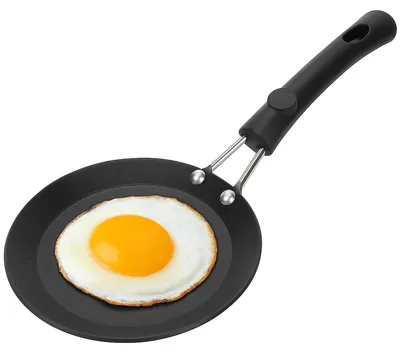 Zdjęcie produktu dla Mini patelnia – żeliwna – powłoka nieprzywierająca – czarna – idealna do jajek i omletów – kompaktowa i lekka