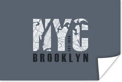 Produktbild von MuchoWow® Poster New York - Brooklyn - Blau 30x20 cm - Plakate - Print